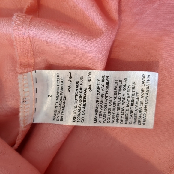 Chico's women's button up long sleeve pink leaf print blouse size 2 - Picture 6 of 9